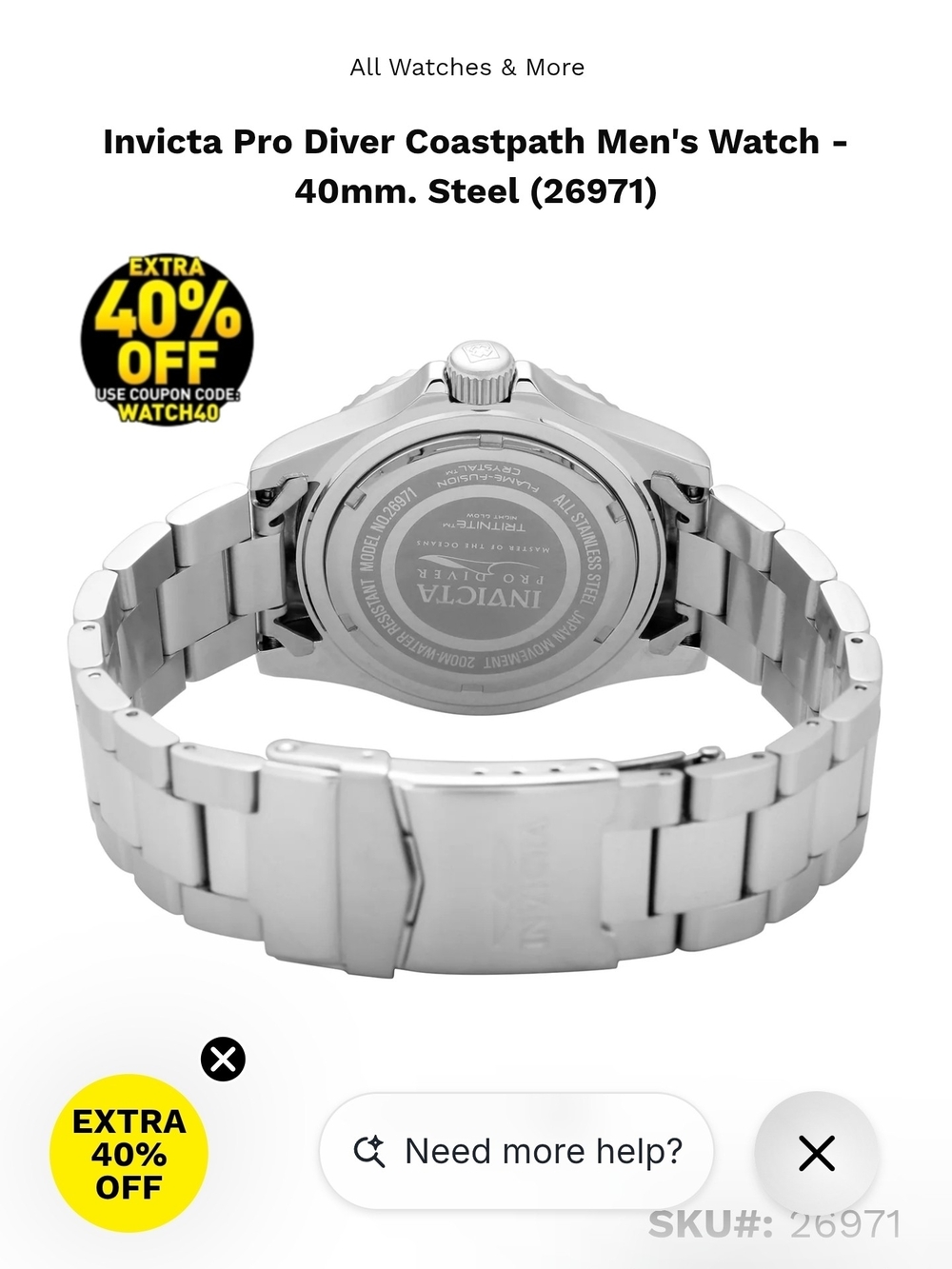 Invicta Blue Dial Stainless Steel Men's Dive Watch - Picture 3 of 7